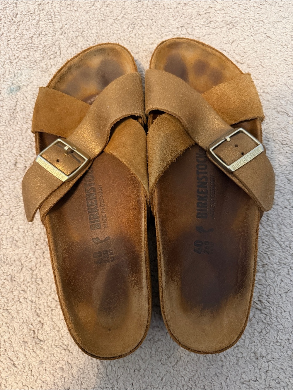 Birkenstock siena style Cross-Strap Sandals with Buckles